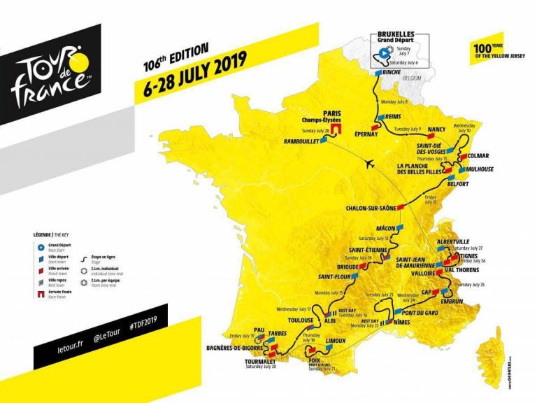 Tour de France 2019: tutte le tappe che gli atleti dovranno percorrere